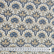 Baumwollsatin Siena Floral dunkelblau und beige