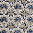 Baumwollsatin Siena Floral dunkelblau und beige