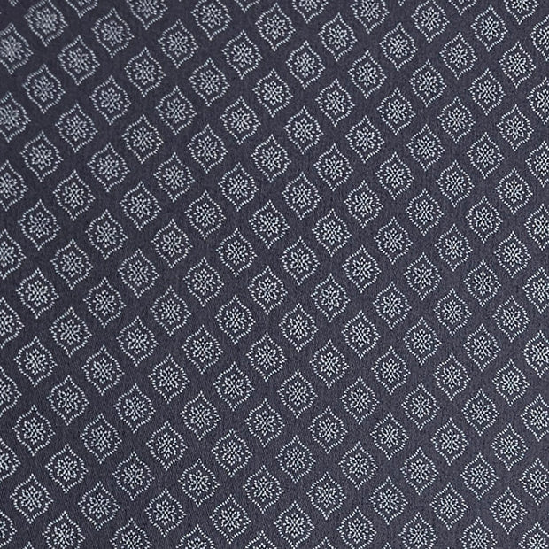 Baumwollsatin kleine Ornamente Halbdruck in pflaumenblau