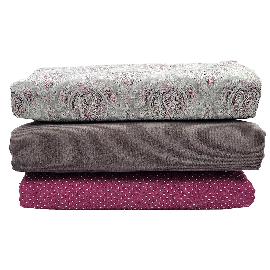 Trachten Stoffpaket grau und altrosa mit  Schürze