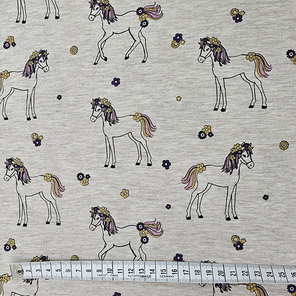 Jersey Pferde mit Blumen Glitzer