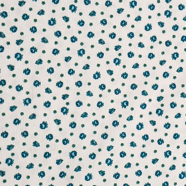 Babycord Blumen altgrün