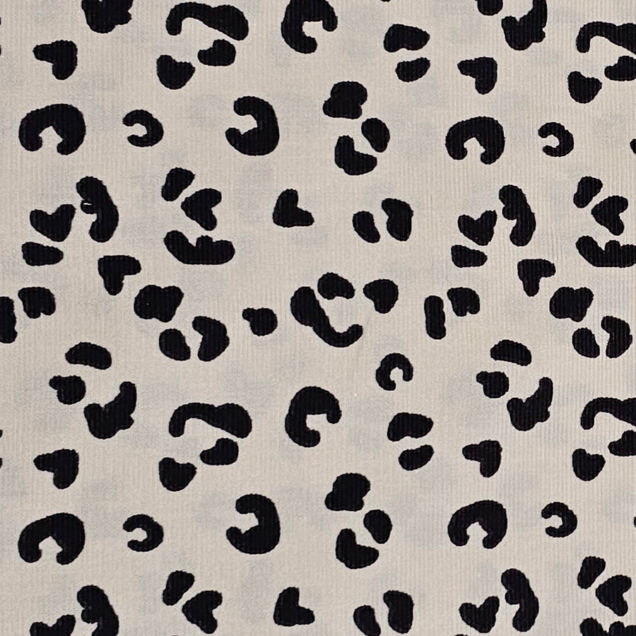 Babycord Leoprint naturweiß