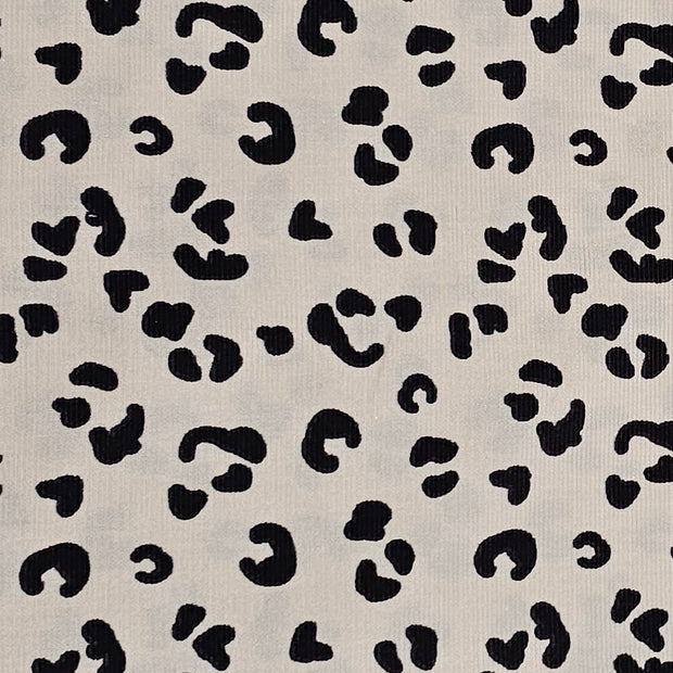 Babycord Leoprint naturweiß