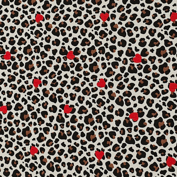 Jersey Leoprint mit Herzen