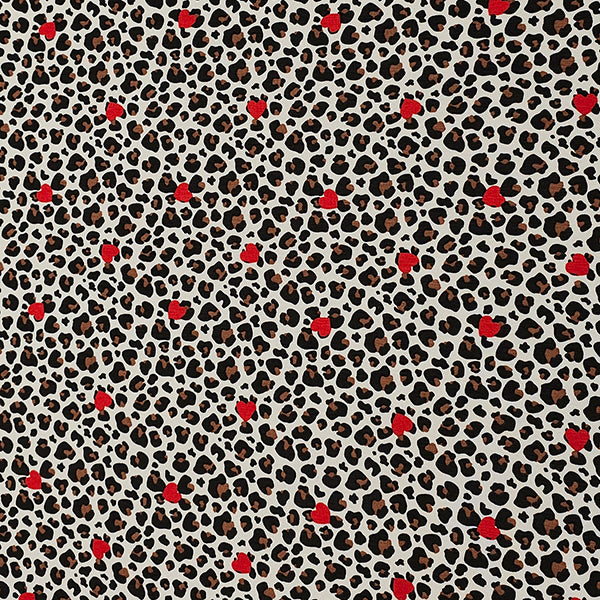 Jersey Leoprint mit Herzen