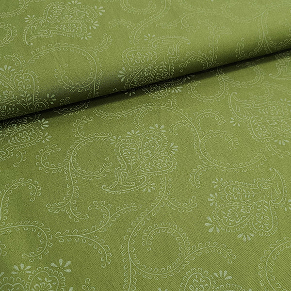 Baumwolle Paisley laubgrün