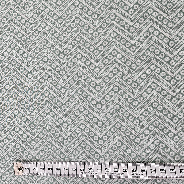 Baumwolle geometrisches Muster blaugrün