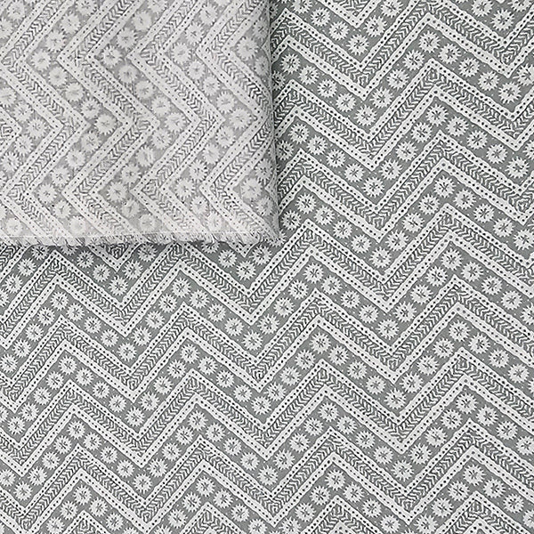 Baumwolle geometrisches Muster blaugrün