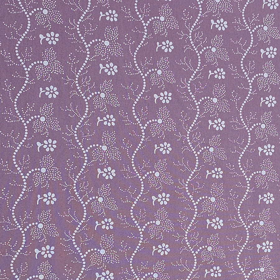 Baumwolle Blümchen und Streifen aubergine