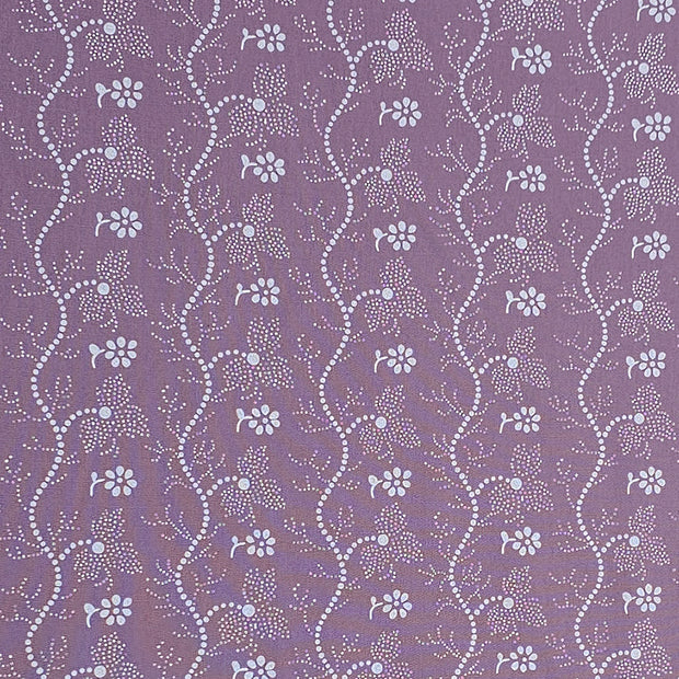Baumwolle Blümchen und Streifen aubergine