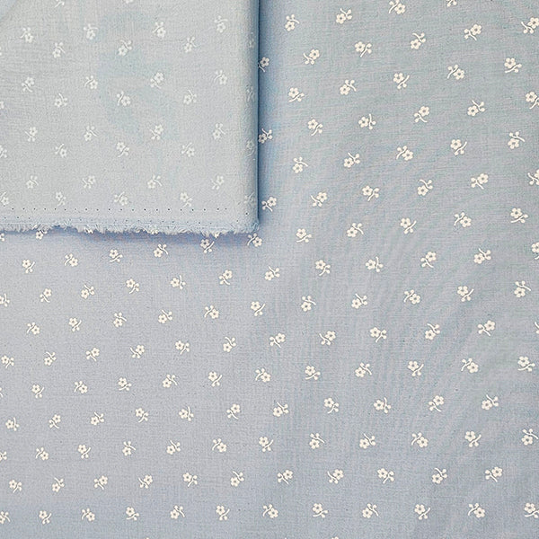 Baumwolle Streublümchen hellblau