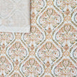 Baumwollsatin Siena Ornamente orange und grau