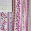 Baumwollsatin Siena Blumen und Streifen rosa, flieder und grün