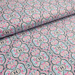 Baumwollsatin Siena Ornamente blau und rosa