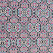 Baumwollsatin Siena Ornamente blau und rosa