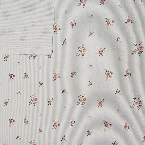 Rippjersey Blumen ecru