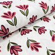 Jersey Blumen rosa und wollweiß