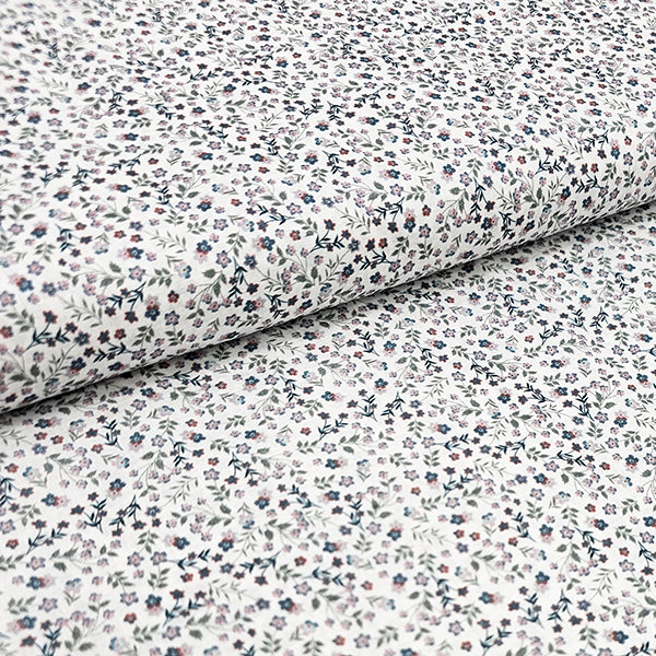 Baumwoll-Voile Digital Blumen grün und altrosa