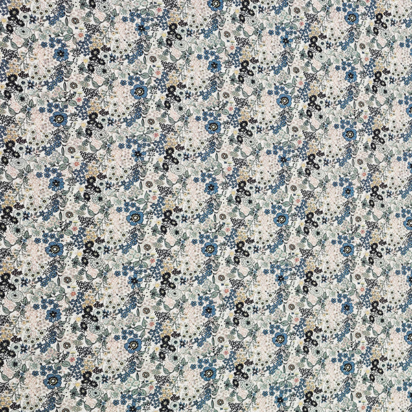 Baumwoll-Voile Digital Blumen grün, mint und blau