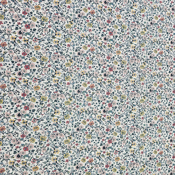 Baumwoll-Voile Digital Blumen grün, gelb und rosa