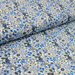 Baumwoll-Voile Digital Blumen blau