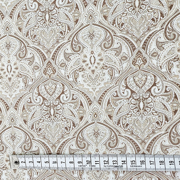 Baumwollsatin Siena Ornamente beige