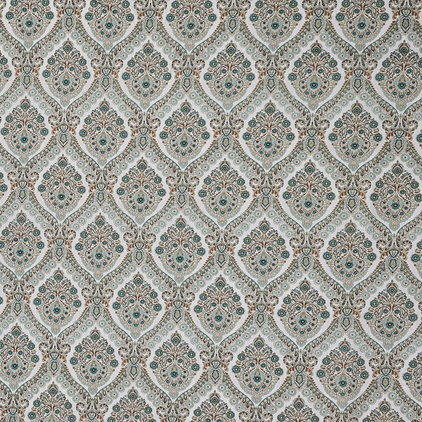 Baumwollsatin Siena Ornamente mint und beige