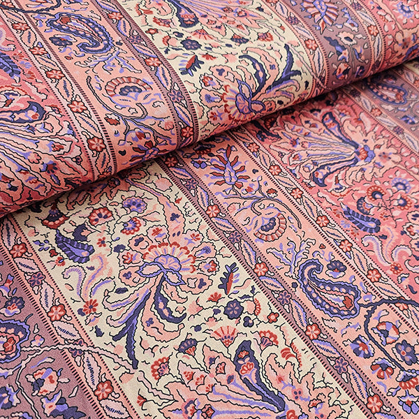 Baumwollsatin fein Paisley mit Streifen