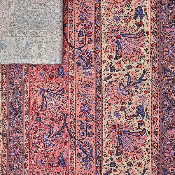 Baumwollsatin fein Paisley mit Streifen