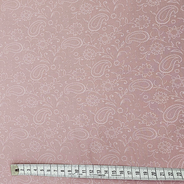 Baumwolle Paisley Pastell rosa