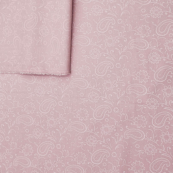 Baumwolle Paisley Pastell rosa