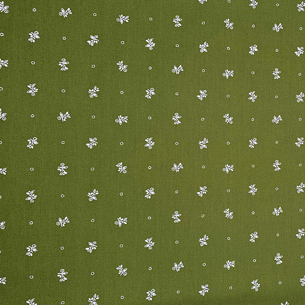 Baumwolle Streublümchen grün