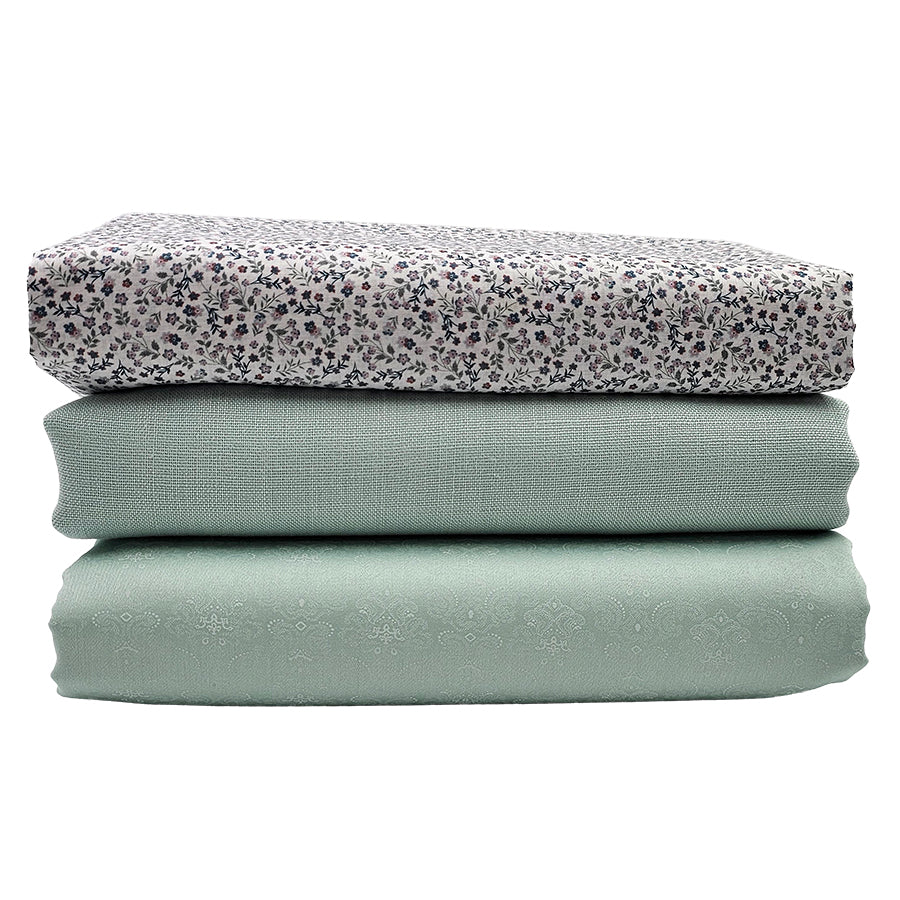 Trachten Stoffpaket in pastell grün mit Blumen Schürze