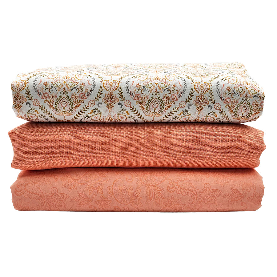 Trachten Stoffpaket pastell orange und Ornament Schürze