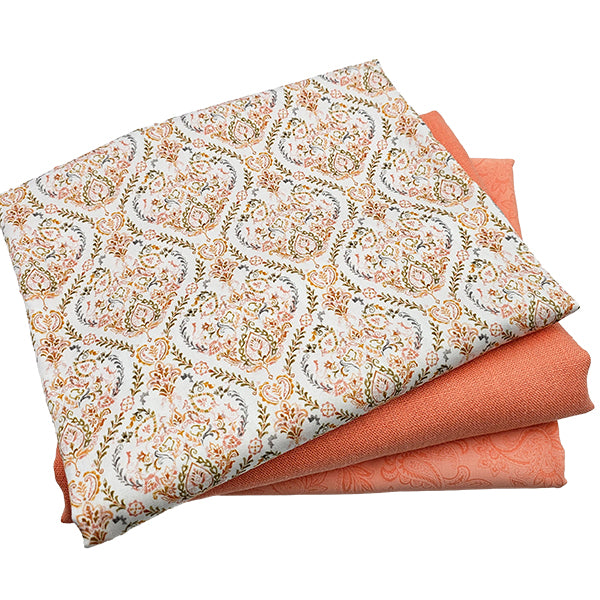 Trachten Stoffpaket pastell orange und Ornament Schürze