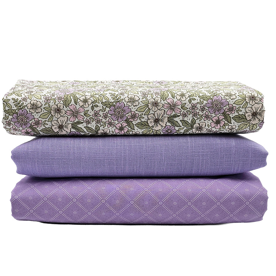 Trachten Stoffpaket flieder und lavendell mit Blumen Schürze