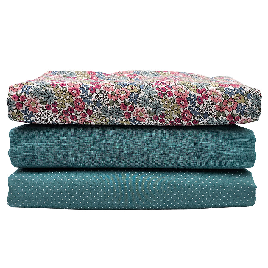 Trachten Stoffpaket in blaugrün und salbei mit Schürze