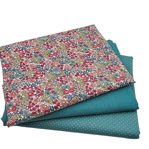 Trachten Stoffpaket in blaugrün und salbei mit Schürze