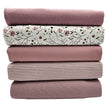 Stoffbox Jersey Blumen und Blätter mit Waffeljersey und Bündchen