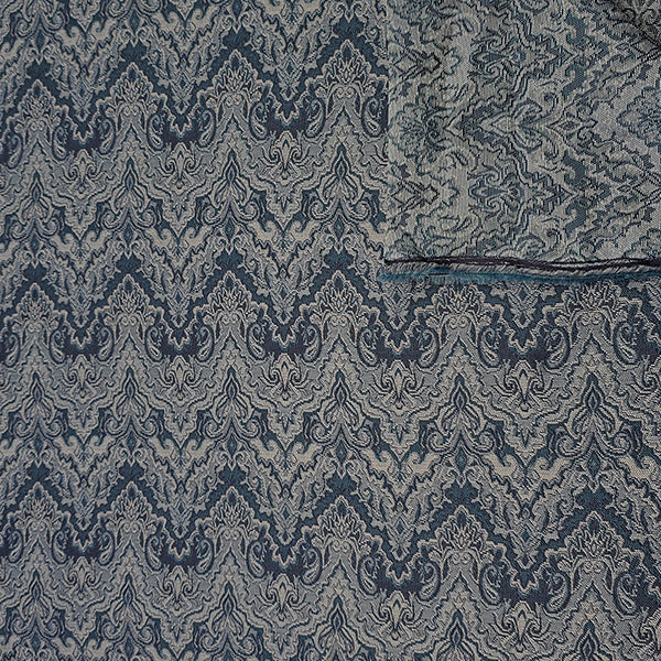 Jacquard Wellen blau und marine