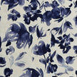Leinen Viskose Blumen blau