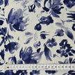 Leinen Viskose Blumen blau