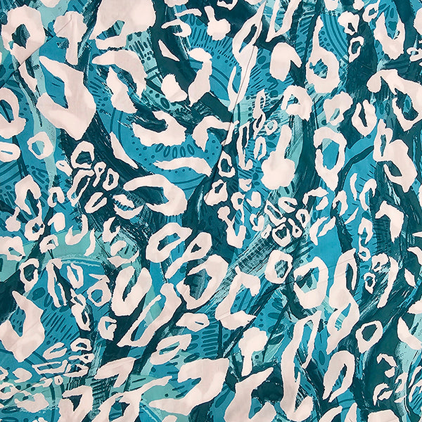 Viskose Leopard petrol