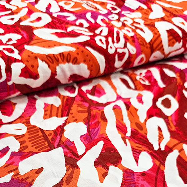 Viskose Leopard orange und pink