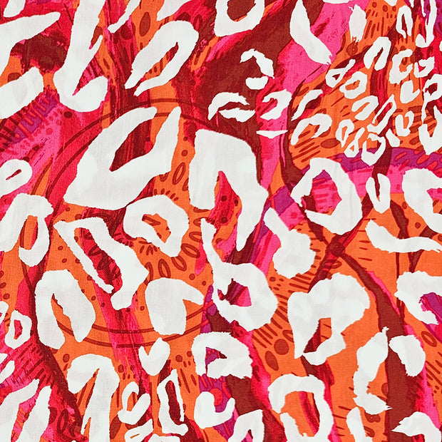 Viskose Leopard orange und pink