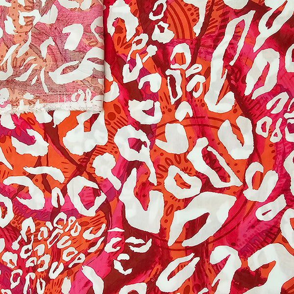 Viskose Leopard orange und pink