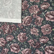 Baumwollsatin Blumen dunkelgrau und altrosa
