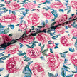 Baumwollsatin Blumen weiß und rosa