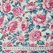 Baumwollsatin Blumen weiß und rosa